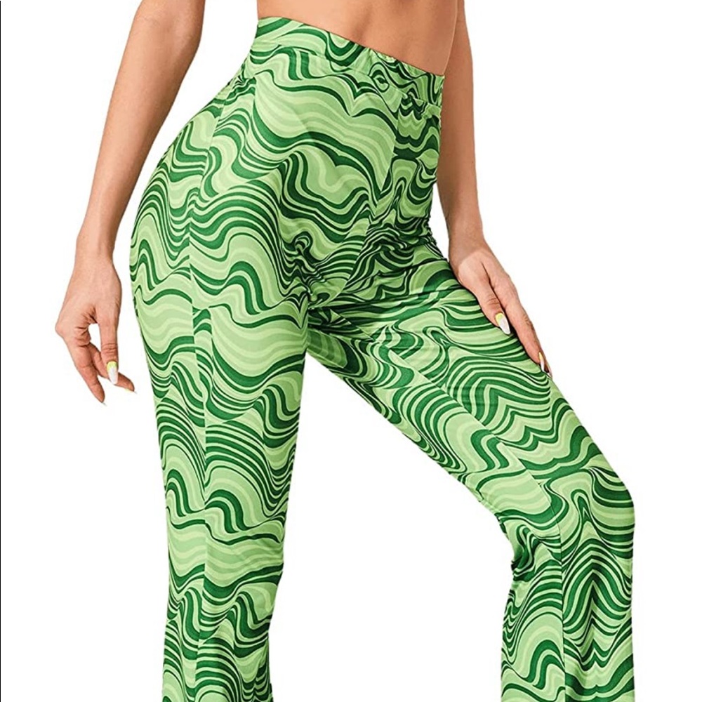 Flare green pants
